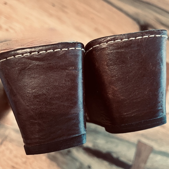 ROBERT CLERGERIE PARIS Women's Brown LEATHER platform slides  orig $540 US 6.5 - Picture 2 of 10